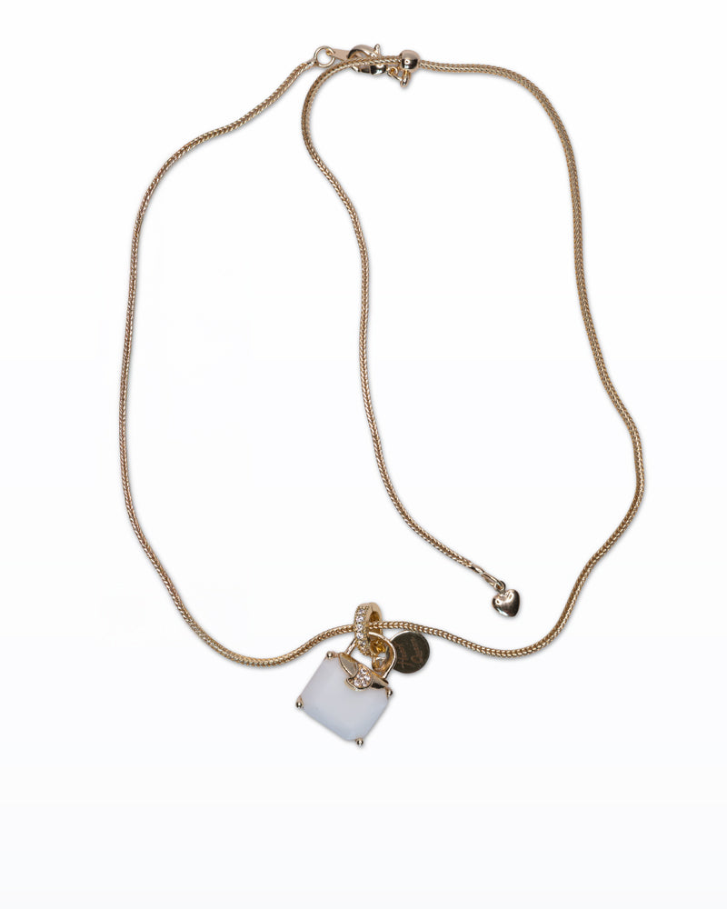 Collana Candy Bag – Pendente Borsetta Bianca & Cristalli
